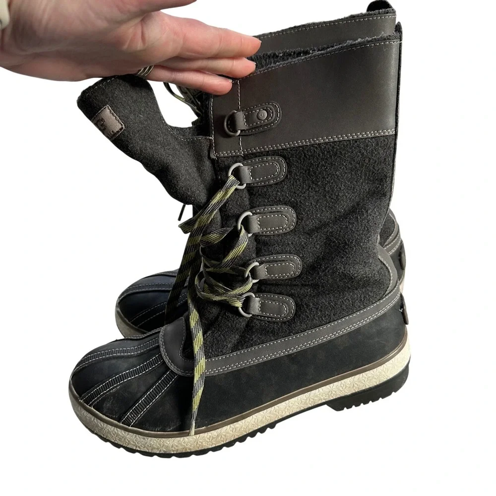 UGG Australia Women's Waterproof Winter‎ Boots Charcoal Gray Lace Up Size 9